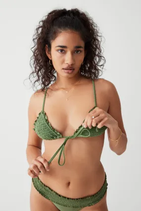 Penny Shine Triangle Bikini Top - Sea Moss