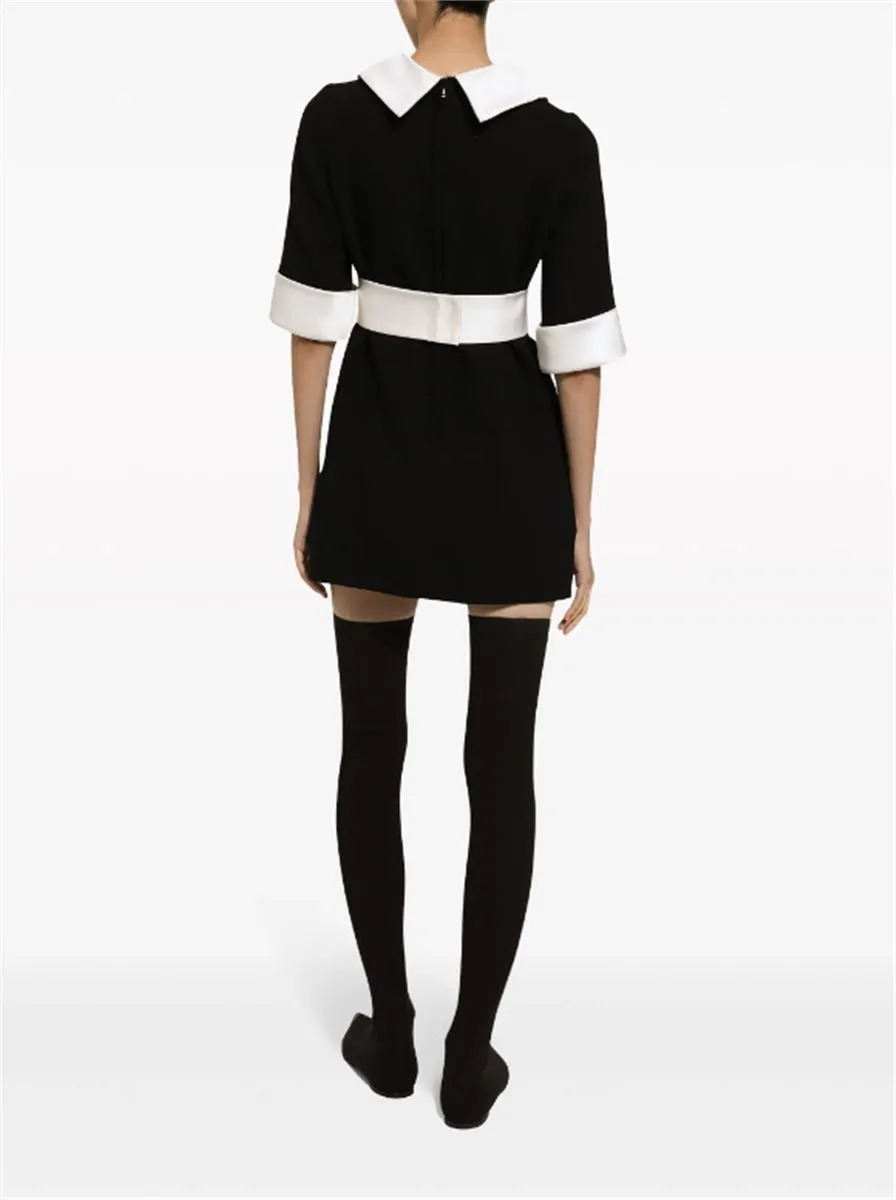 PETER PAN COLLAR VIRGIN WOOL MINIDRESS