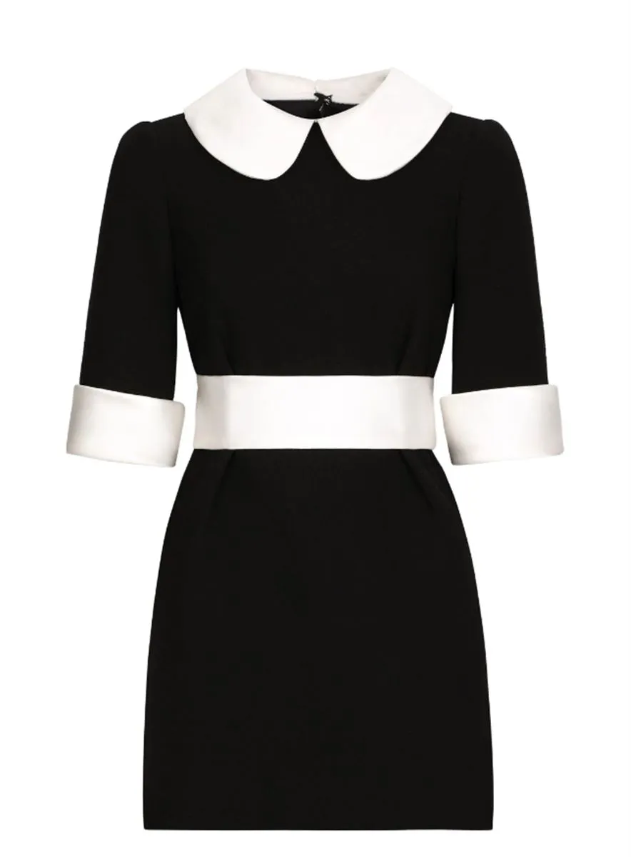 PETER PAN COLLAR VIRGIN WOOL MINIDRESS