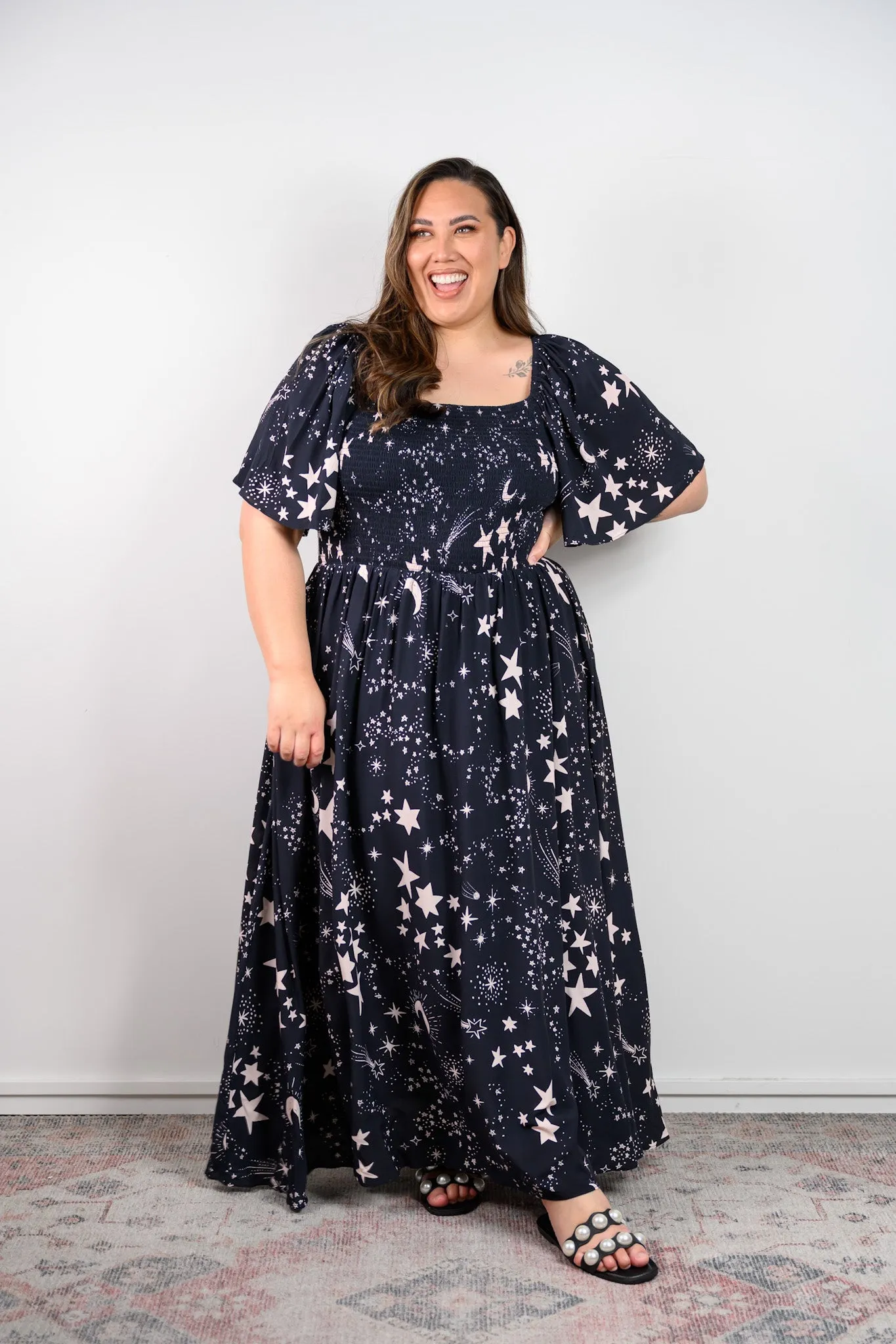 Priscilla Maxi Dress - Star print