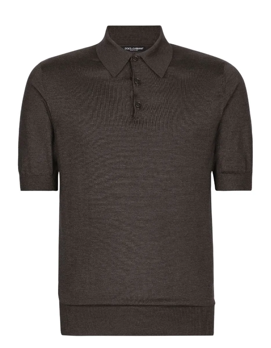 SHORT-SLEEVE SILK POLO SHIRT