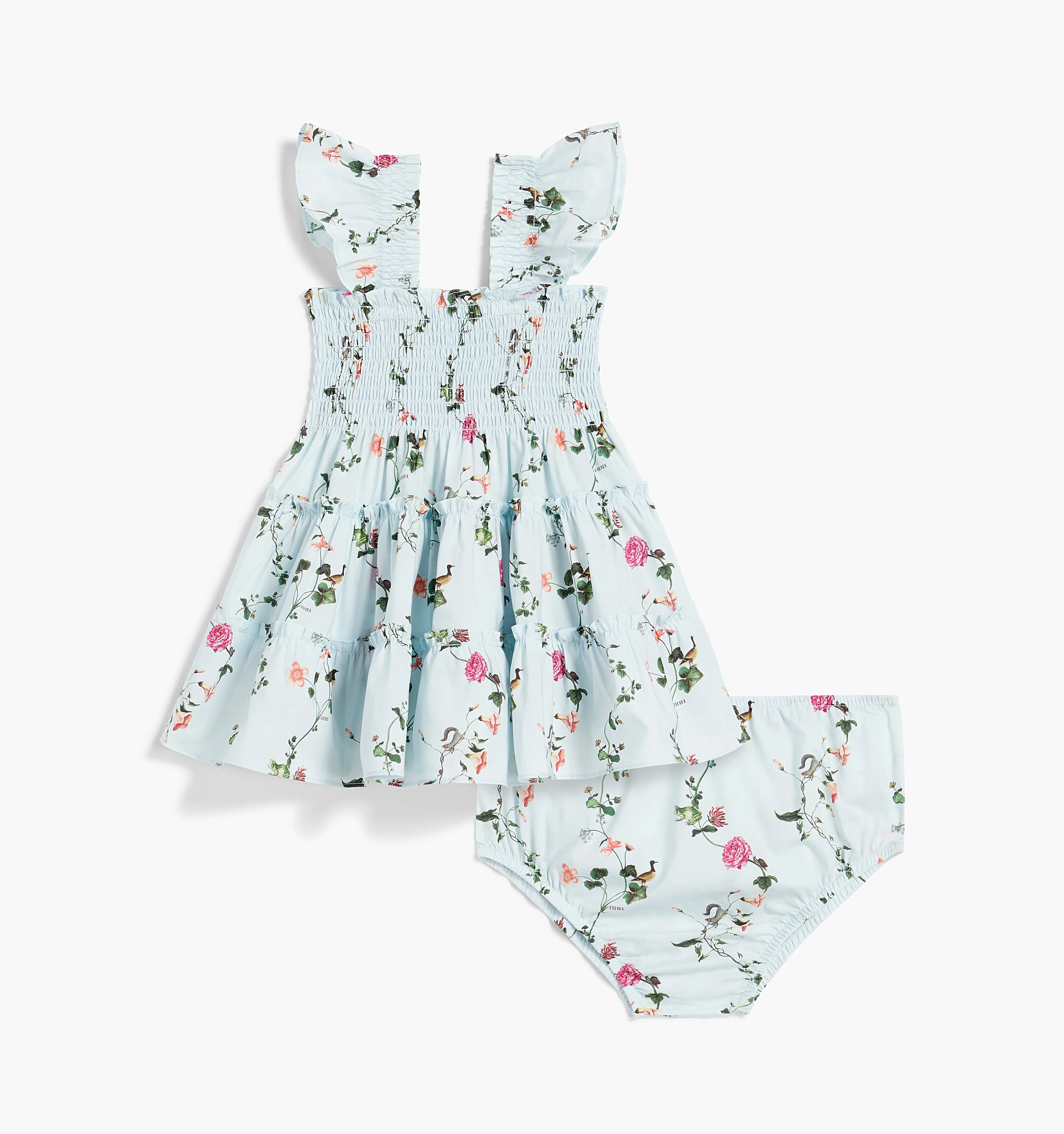 The Baby Ellie Nap Dress - Pond Floral Poplin