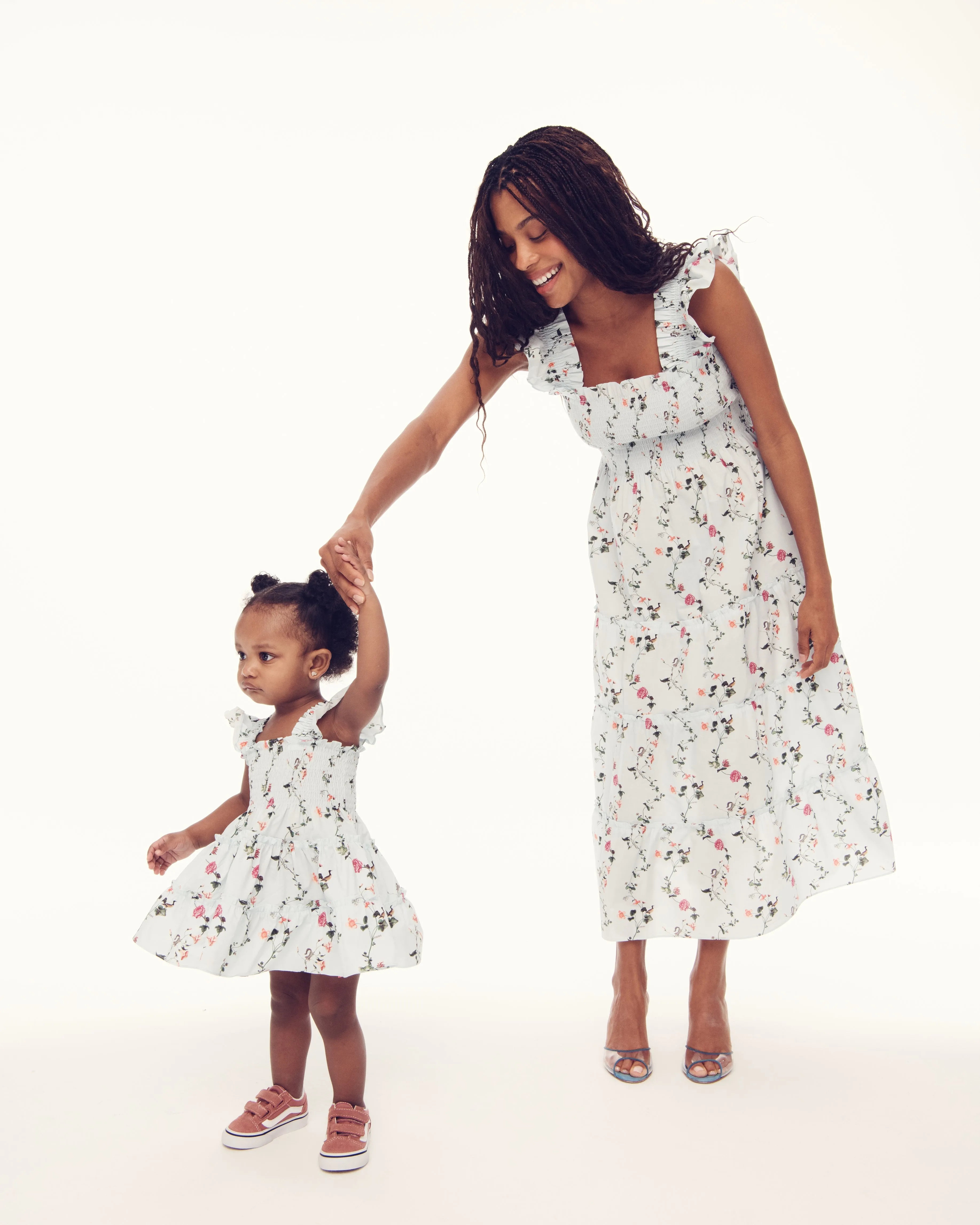 The Baby Ellie Nap Dress - Pond Floral Poplin