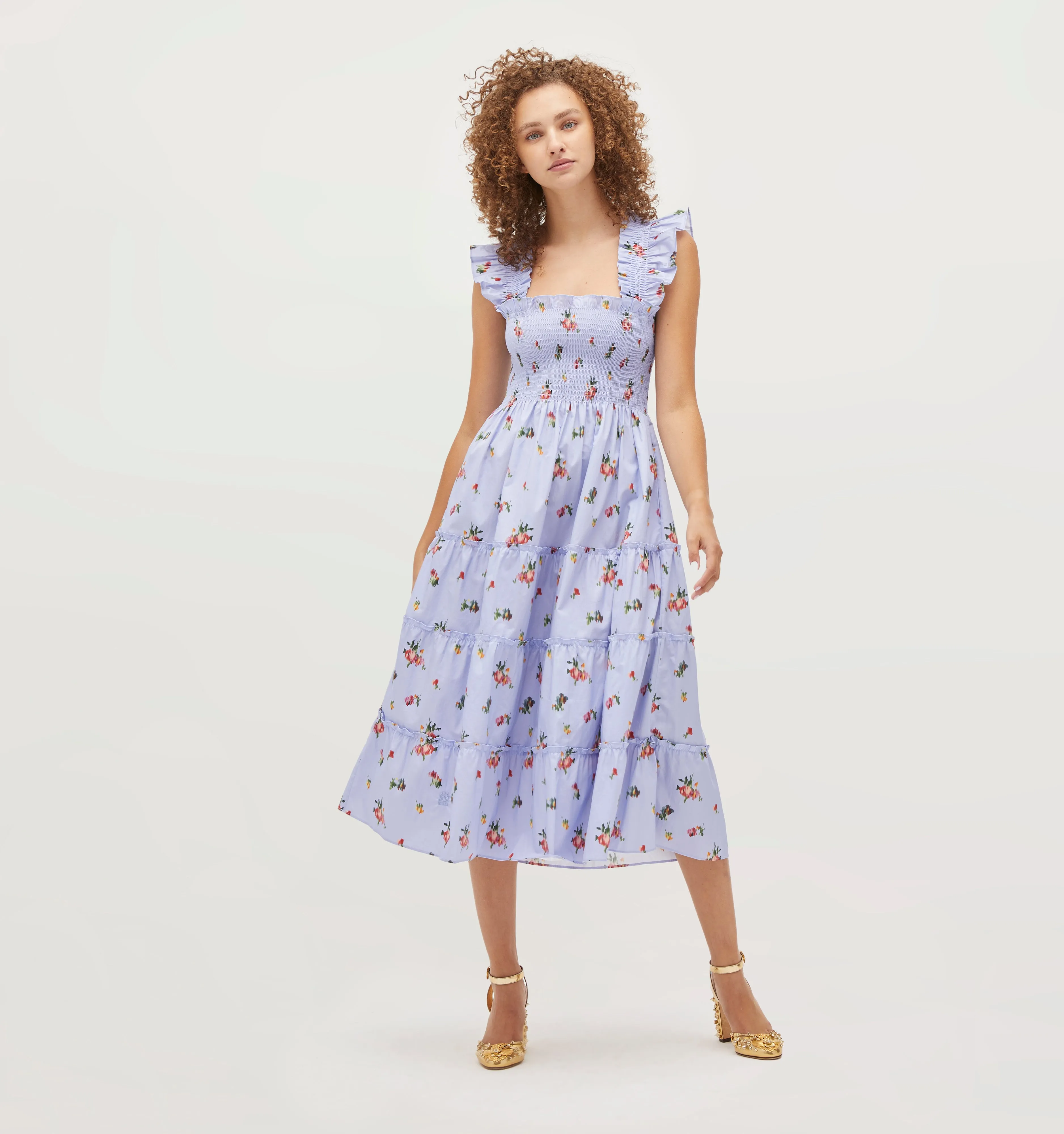 The Ellie Nap Dress - Lilac Ikat Sateen