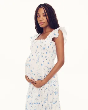 The Maternity Ellie Nap Dress - Blue Botanical