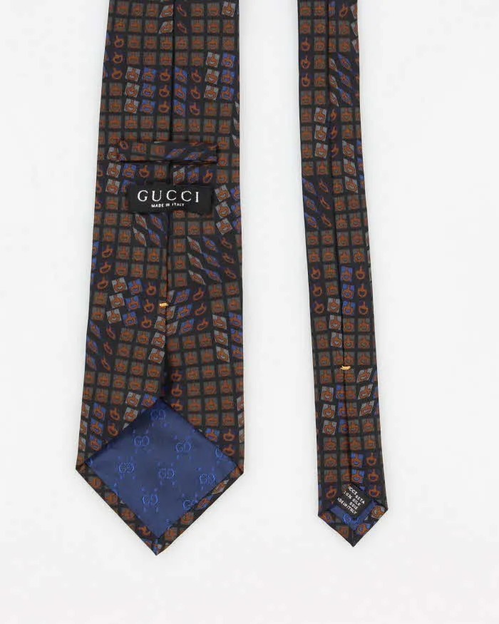 Vintage Men's Gucci Patterned Silk Tie