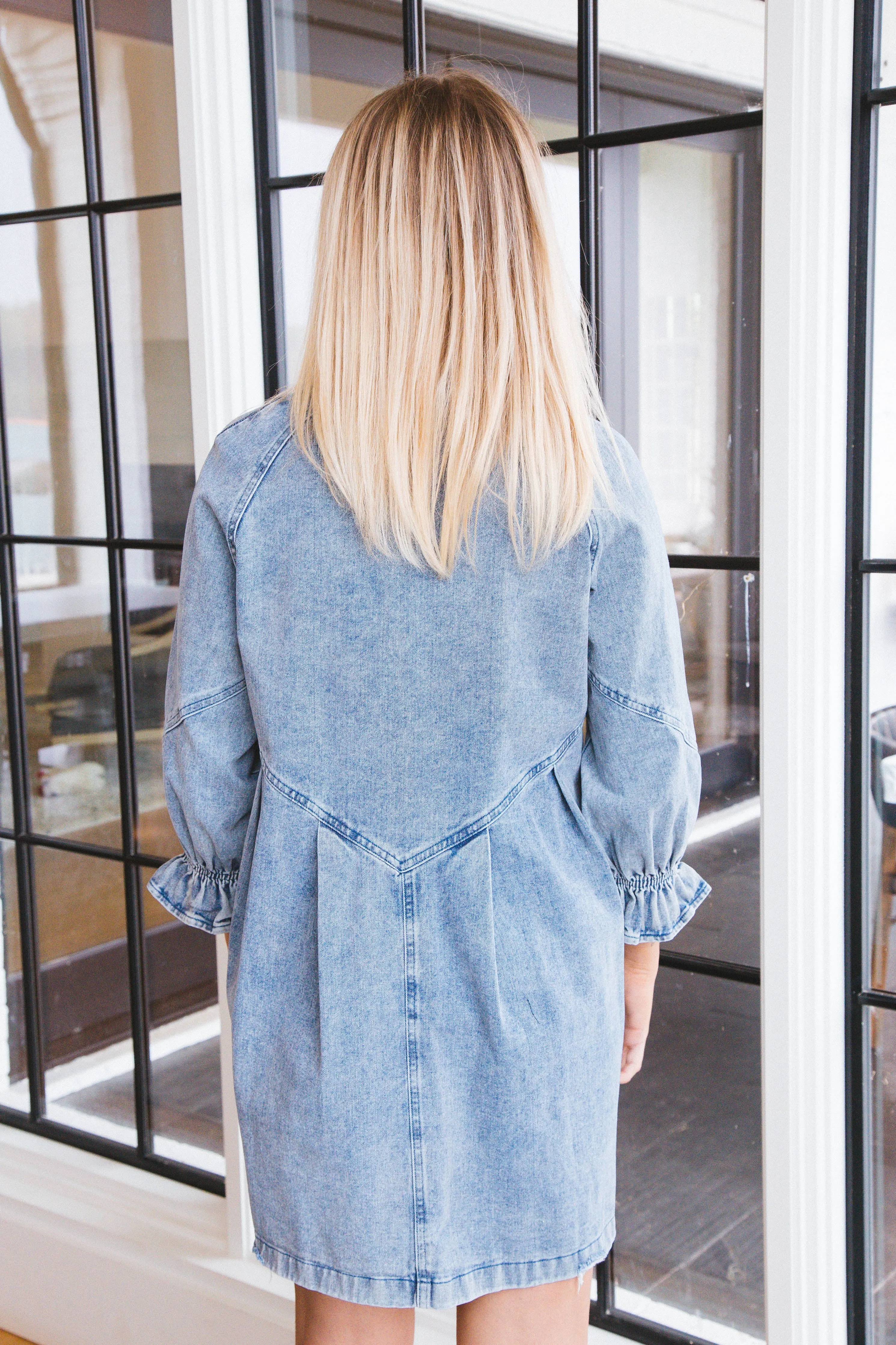 Winona Washed Denim Dress, Denim