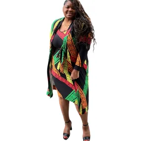 Women's Plus Size 2 Piece Tank Midi Dress and Cardigan Set