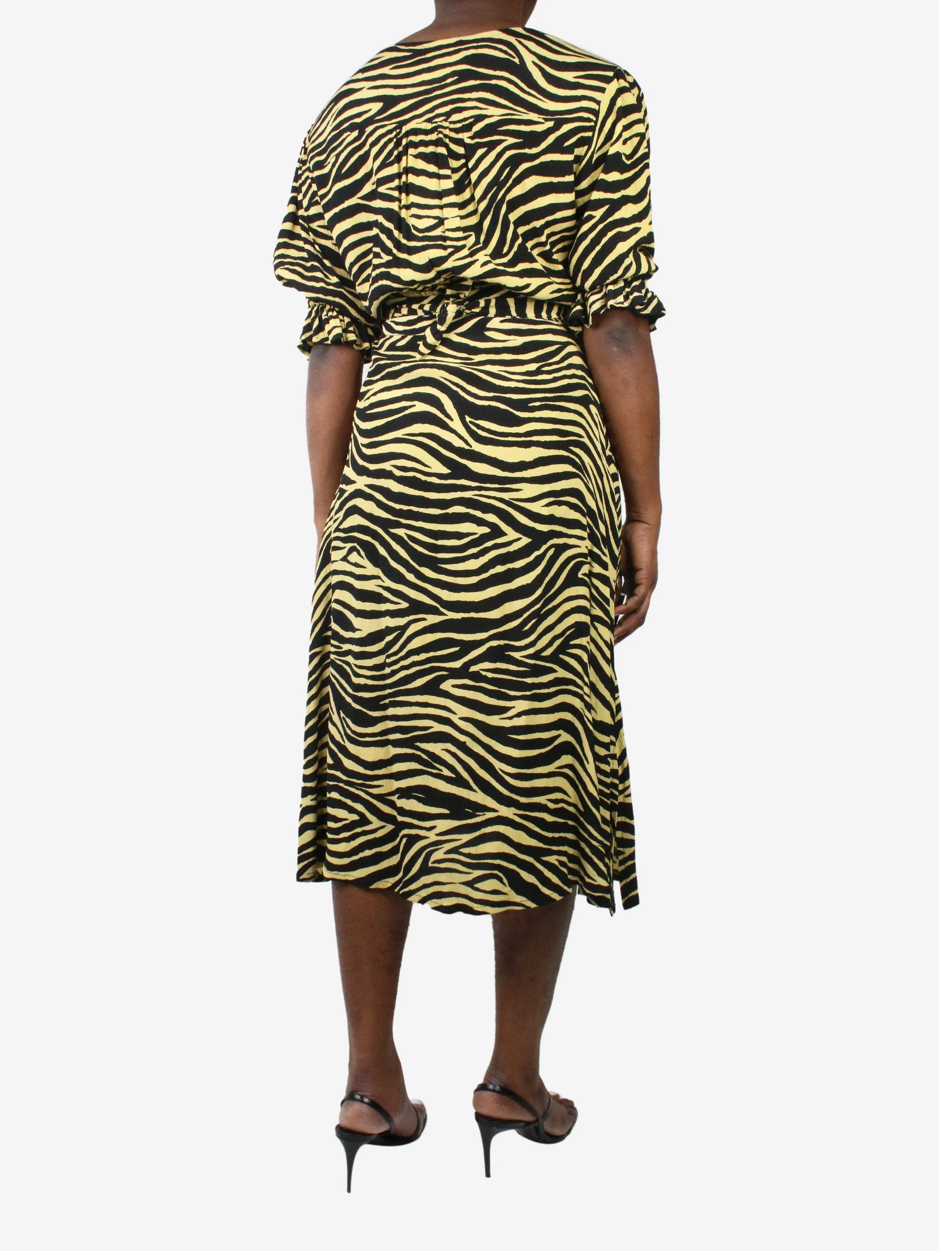 Yellow tiger print long dress - size US 6