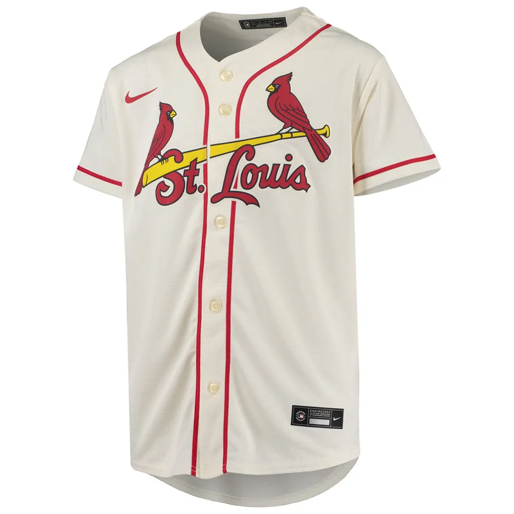 Youth St. Louis Cardinals Yadier Molina Alternate Player Jersey - Cream