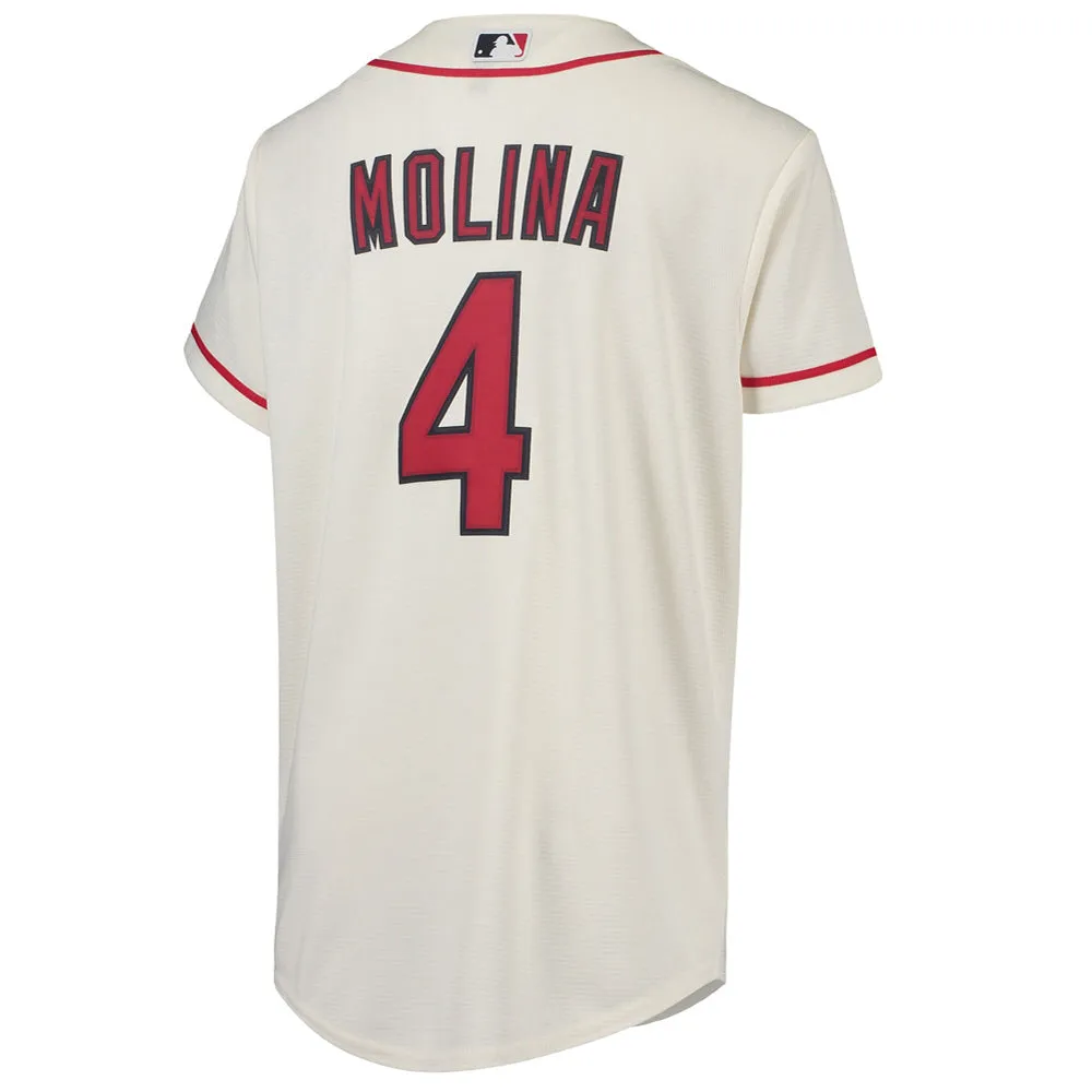 Youth St. Louis Cardinals Yadier Molina Alternate Player Jersey - Cream