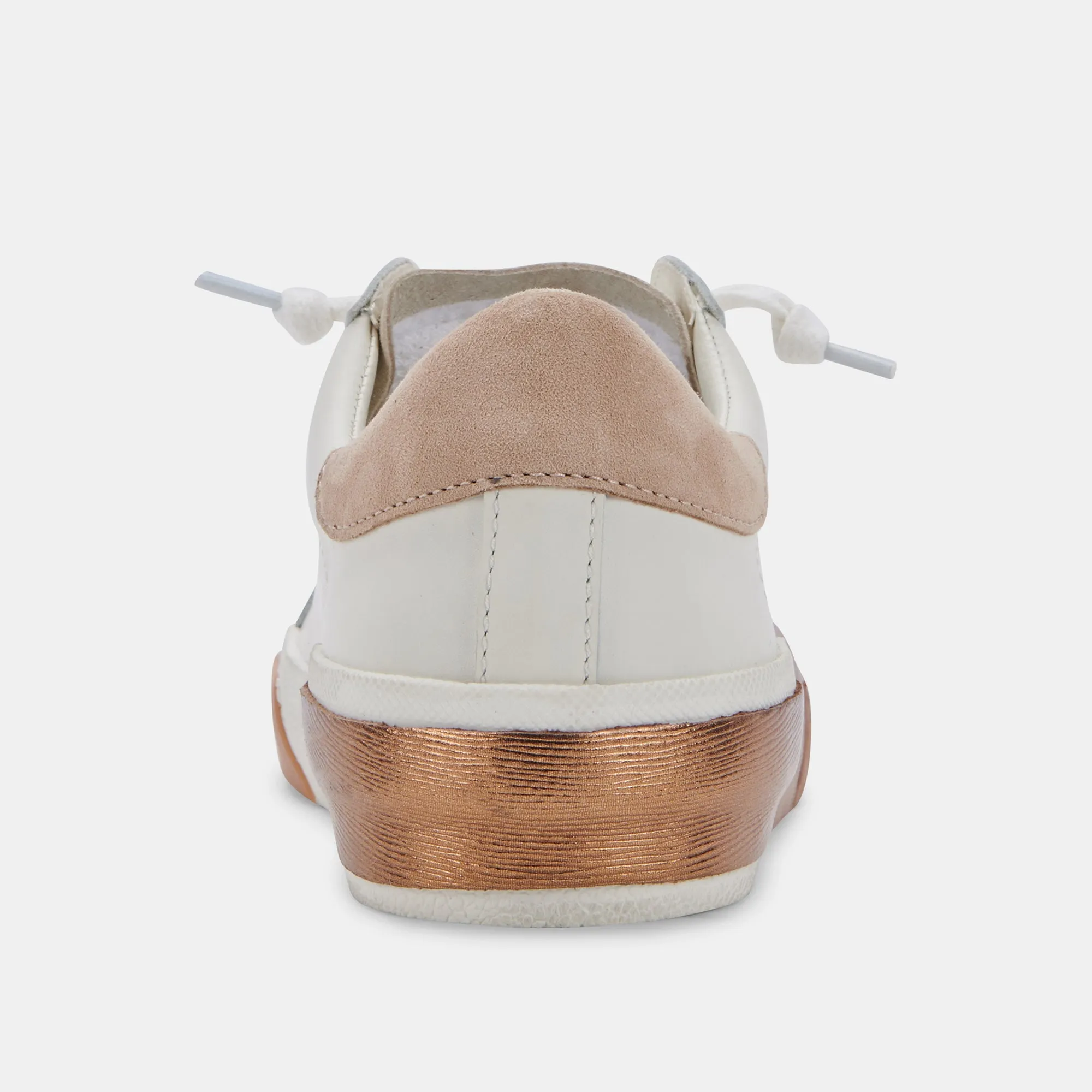 ZINA WIDE SNEAKERS WHITE TAN LEATHER